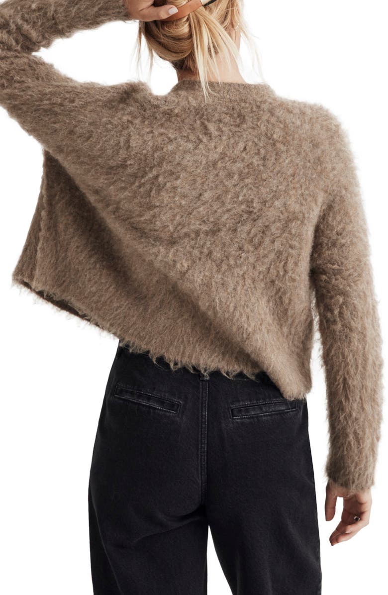 Madewell Brushed V-Neck Cardigan Sweater, Alternate, color,