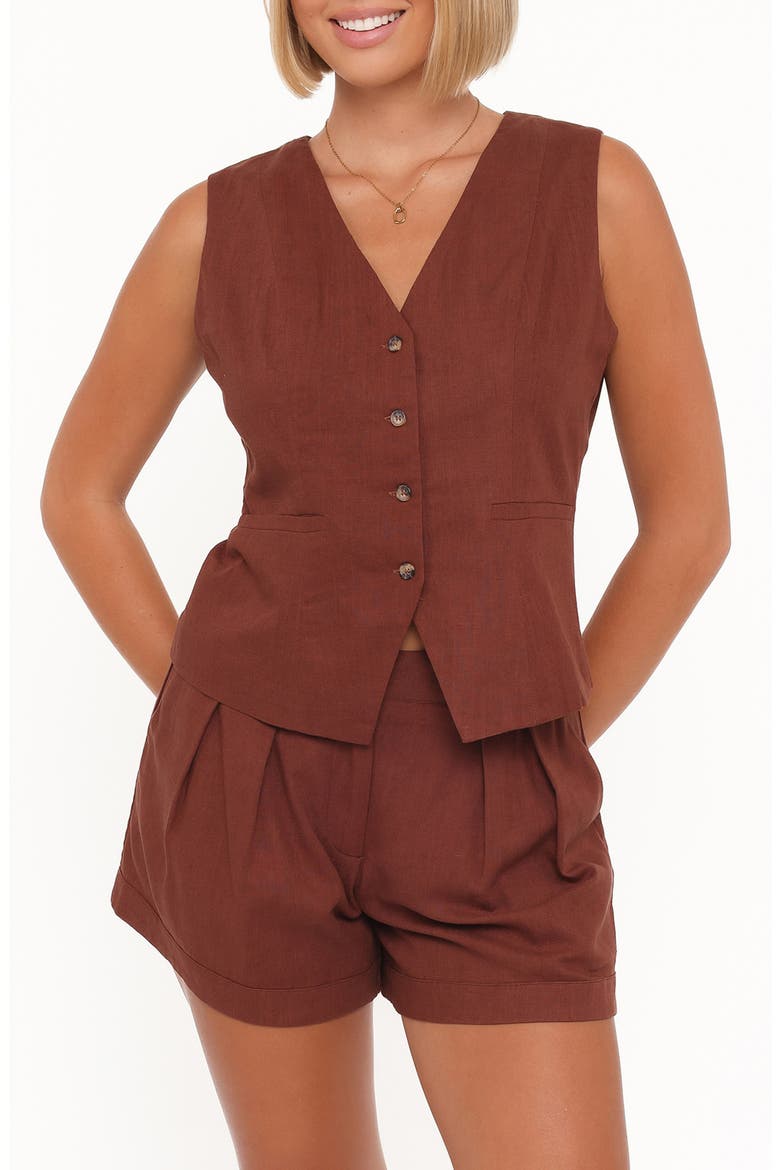 Bell Vest, Main, color, BROWN