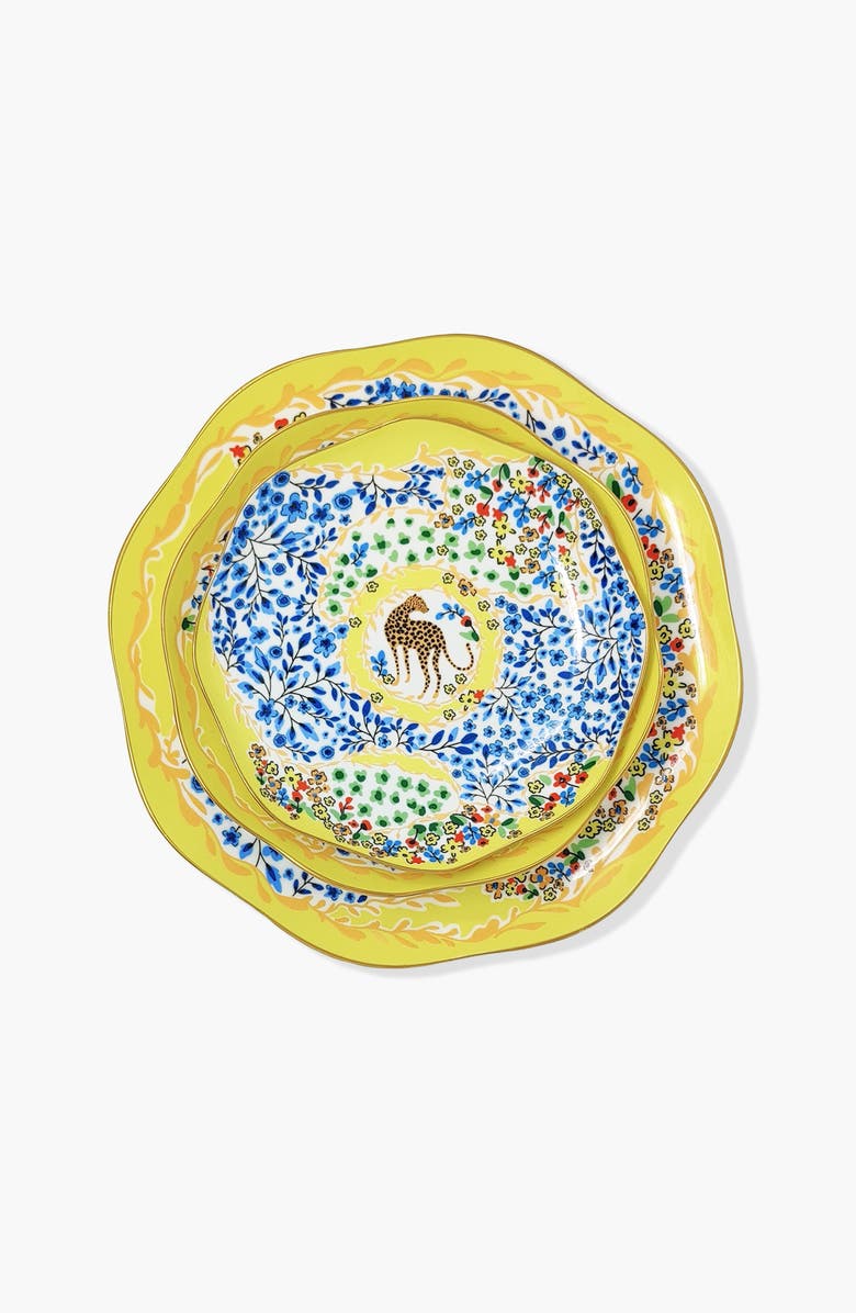 Jessie Zhao New York Yellow Garden Bone China Plates, Set Of Three, Alternate, color, Yellow