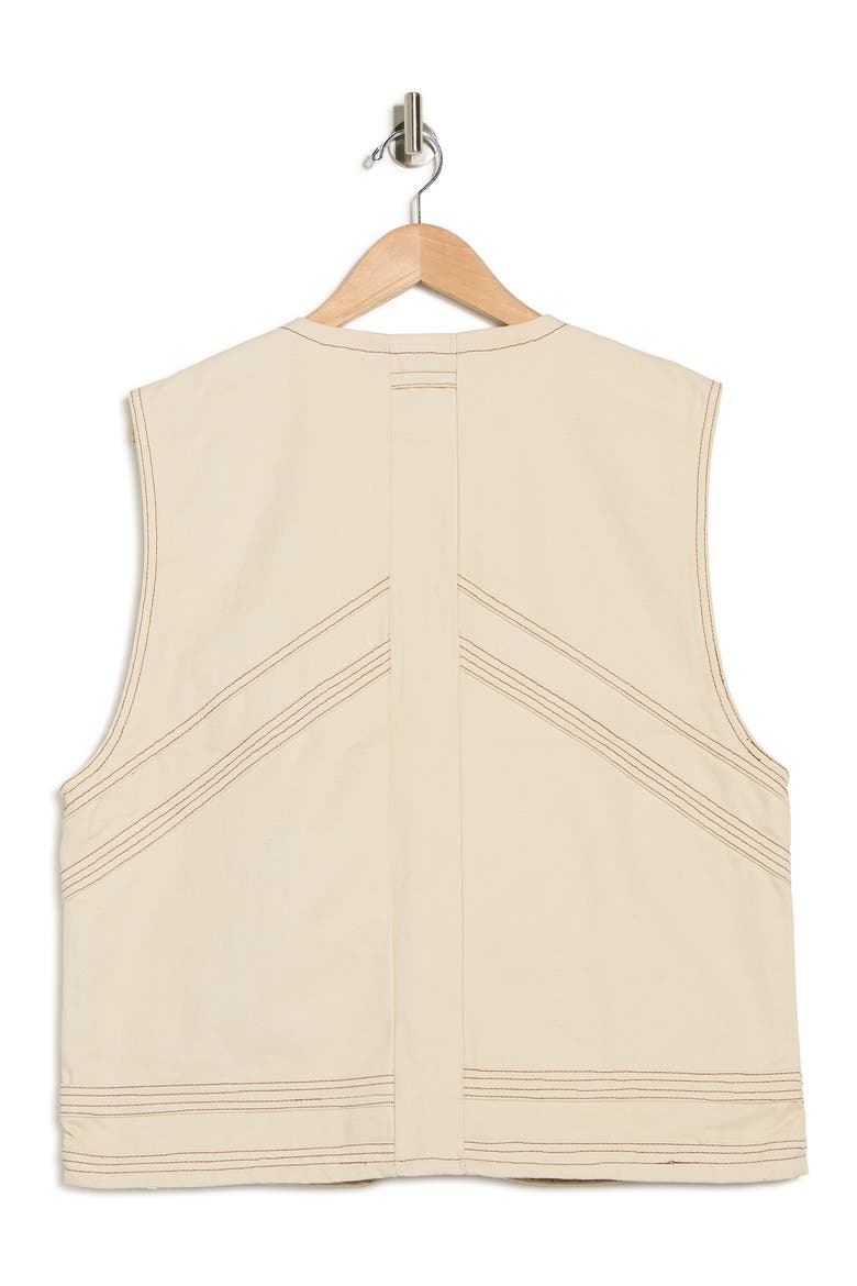 Logo Appliqué Cotton Canvas Riding Vest, Alternate, color, BONE