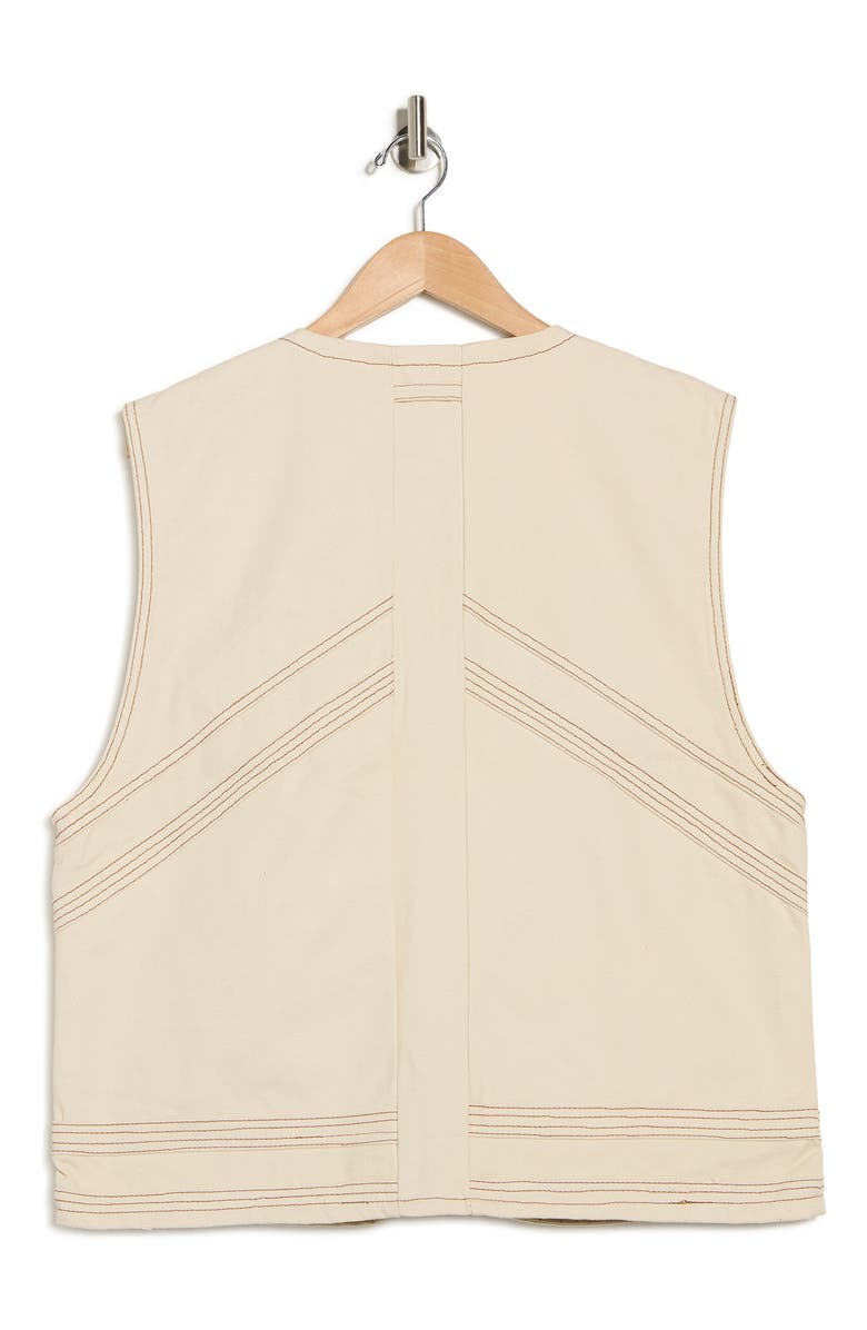 HONOR THE GIFT Logo Appliqué Cotton Canvas Riding Vest, Alternate, color, Bone