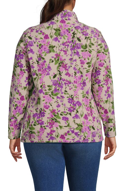 Lands' End Anyweather Fleece Quarter Zip Pullover In Burgundy
