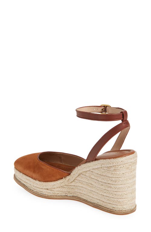 Cole Haan Kyra Cloudfeel Wedge Sandal In British Tan Suede