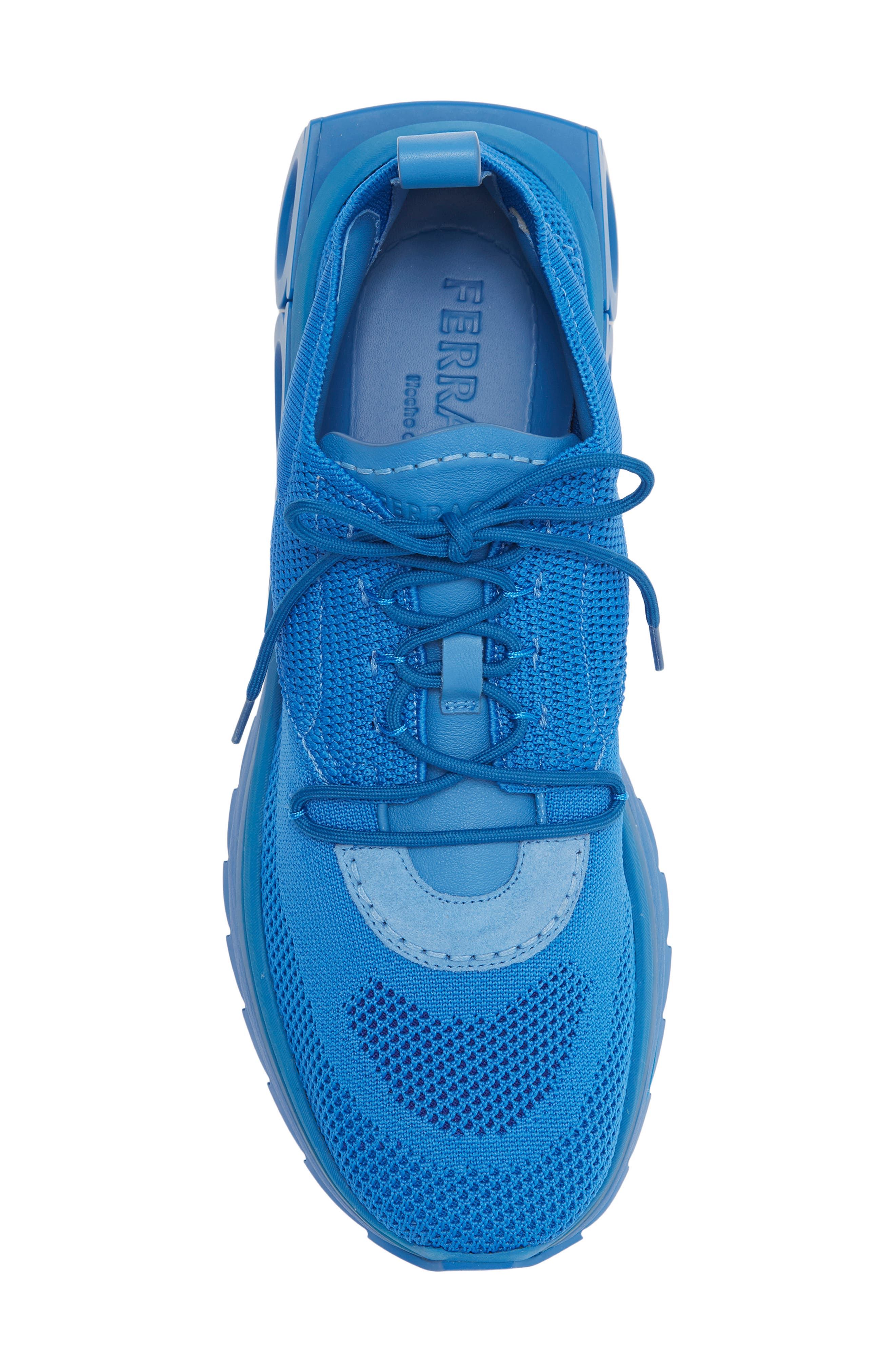 FERRAGAMO Nima Knit Low-Top Sneaker, Alternate, color, Blue
