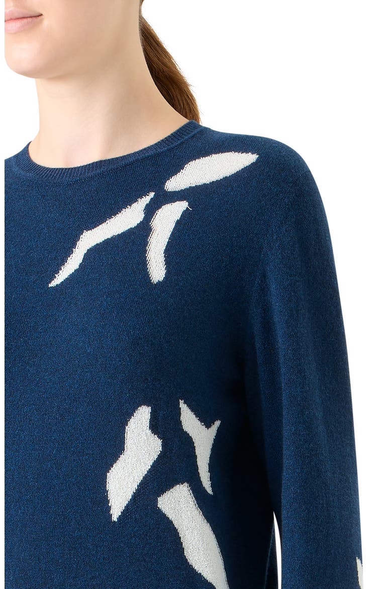 Whitecaps Intarsia Knit Cashmere & Cotton Blend Sweater, Alternate, color, DENIM-ECRU