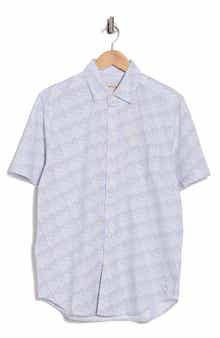 Tommy Bahama Honeycomb Geo Print Short Sleeve Button-Up Shirt