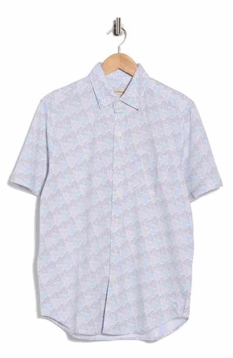 Tommy Bahama Honeycomb Geo Print Short Sleeve Button-Up Shirt