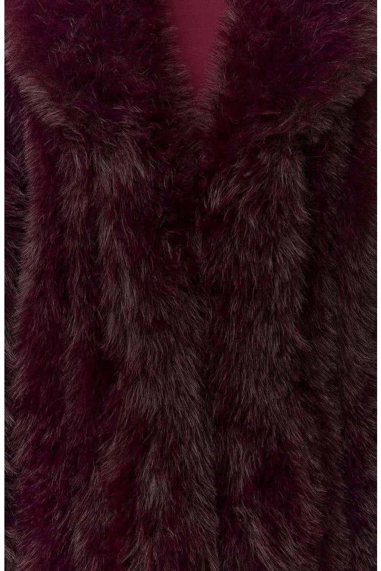 Pelted Faux Fur Coat, Alternate, color, BORDEAUX