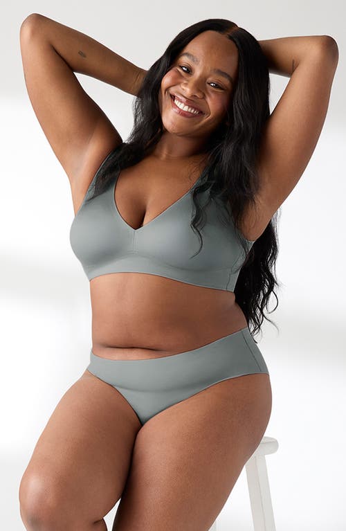 True & Co. True & Co Shiny Wireless Unlined Bra In Green