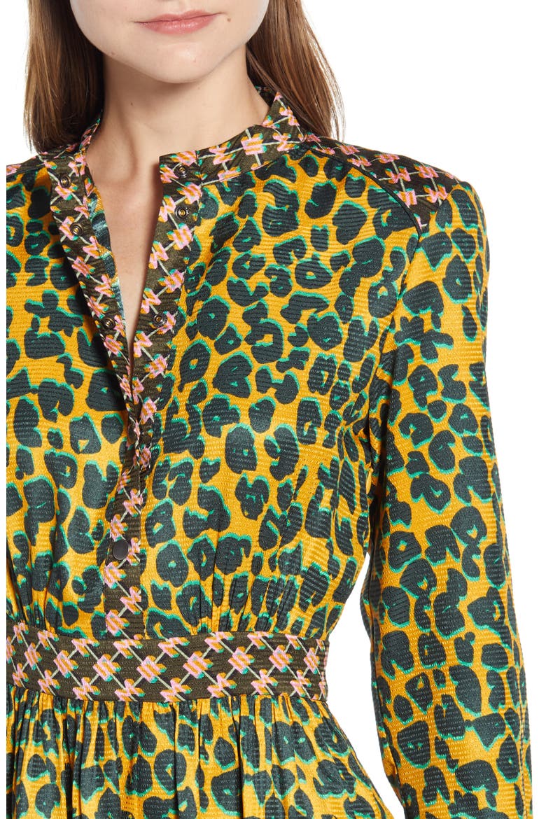Long Sleeve Mixed Print Midi Dress, Alternate, color, COMBO L