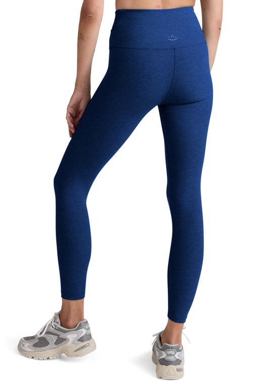Beyond Yoga At Your Leisure Space Dye High Waist Midi Leggings In Blue