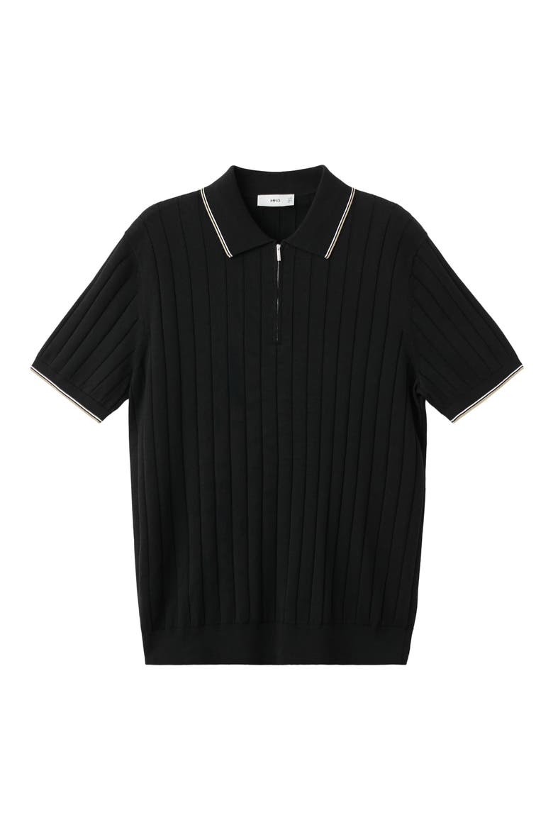 Zip Placket Polo, Alternate, color, BLACK