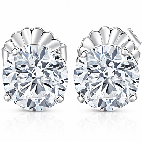 8Ct TW Certified Lab Grown Diamond Studs in 14k Gold