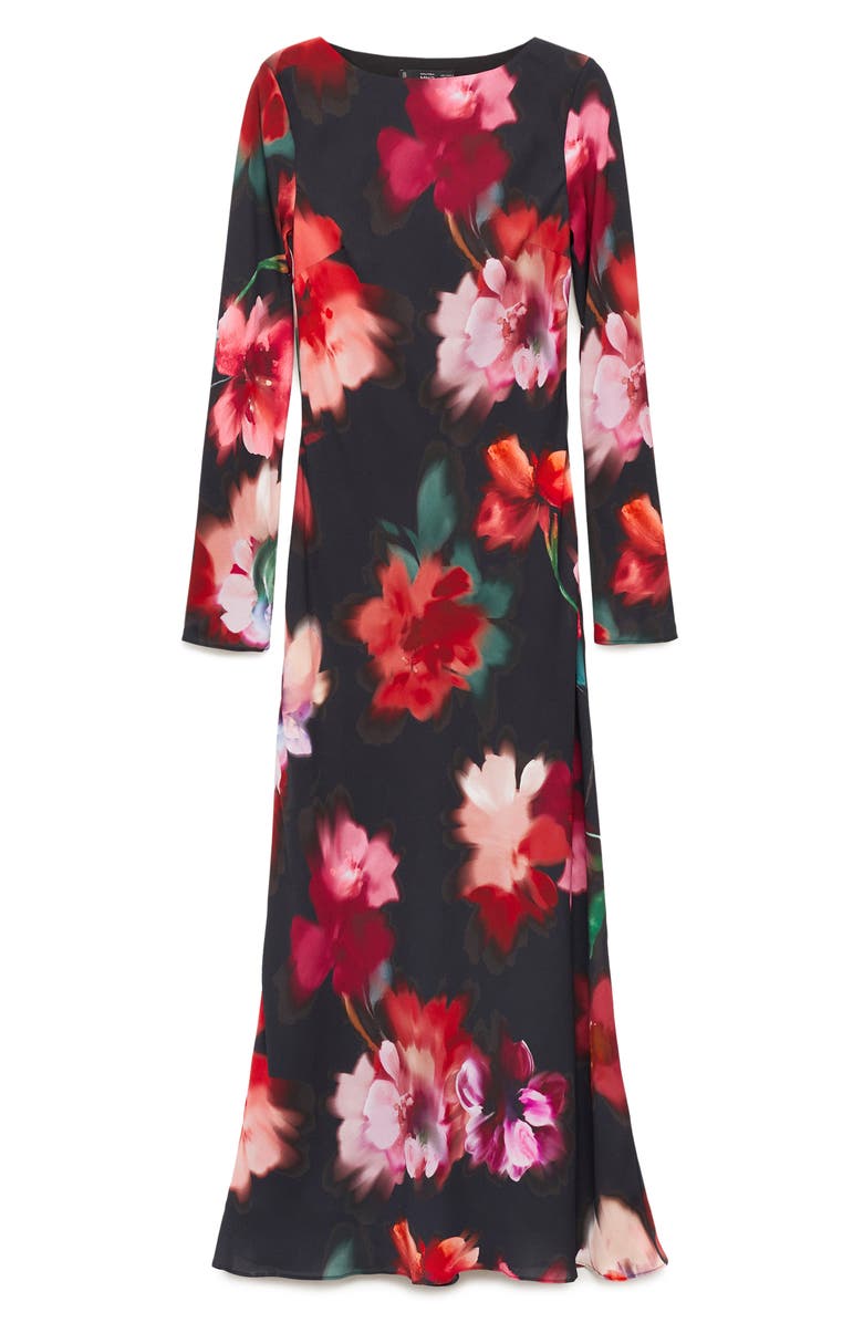 MANGO Allegra Long Sleeve Dress, Alternate, color, Black