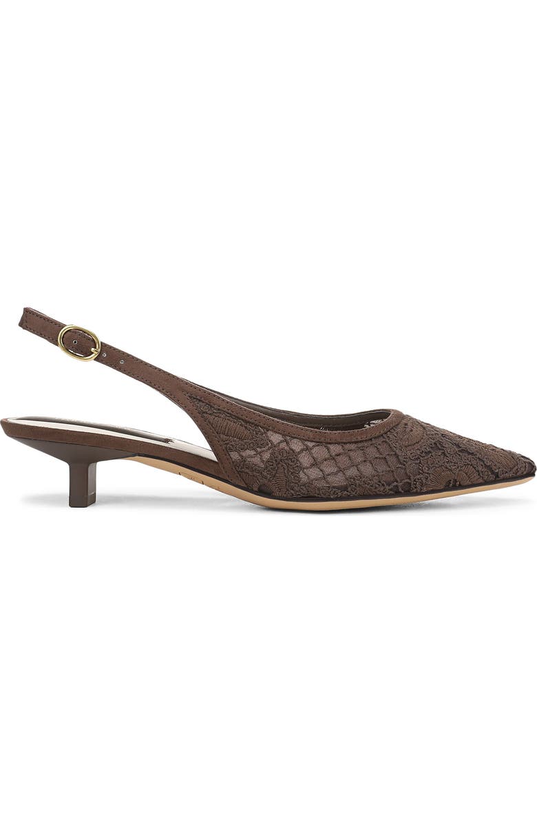 Franco Sarto Pura Slingback Pointed Toe Kitten Heel Pump, Alternate, color, Brown