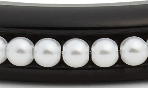 Open Edit Faux Pearl Bangle In White- Black