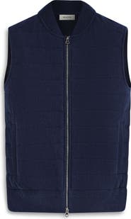 Bugatchi Quilted Cotton Zip Sweater Vest