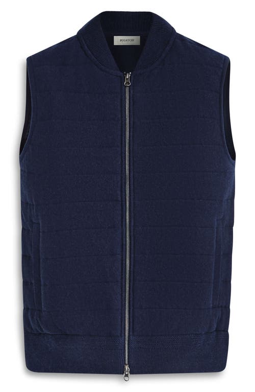 Bugatchi Quilted Cotton Zip Sweater Vest In Blue