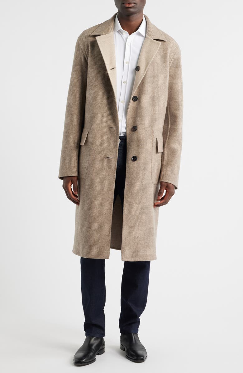 BOSS Reversible Virgin Wool & Cashmere Coat, Alternate, color, Open Beige