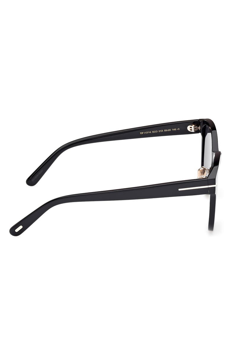 TOM FORD 55mm Butterfly Sunglasses, Alternate, color, Shiny Black / Smoke