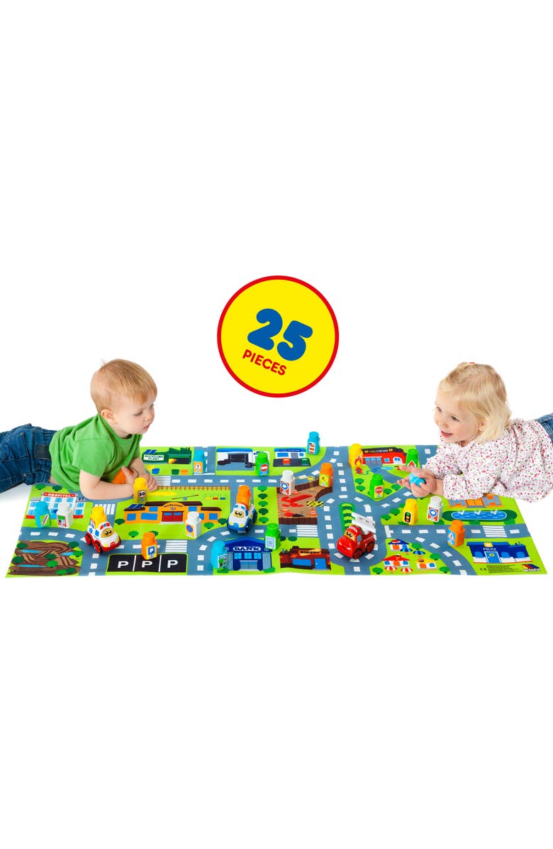 Molto Y Cia Playmat Block Set with 3 Cars, Alternate, color, Multicolored