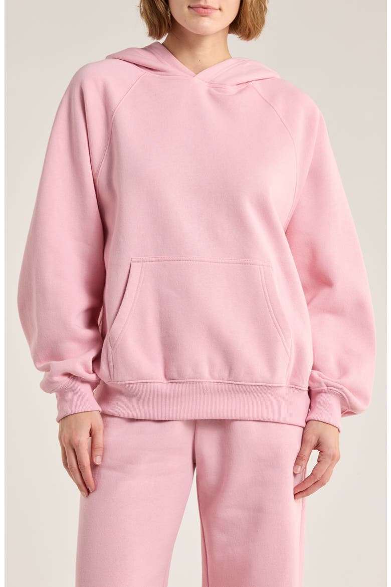 Oversize Raglan Pullover Hoodie, Alternate, color, PINK CAMEO