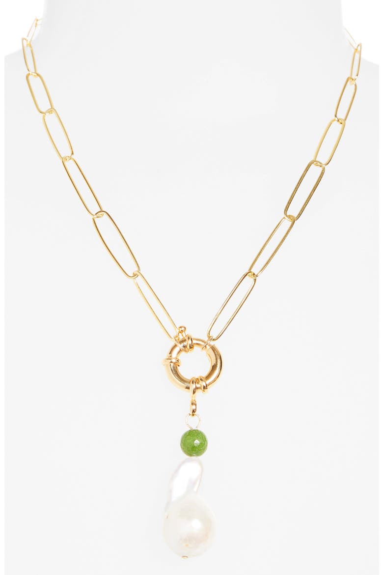 Matera Baroque Pearl Necklace, Alternate, color, GOLD