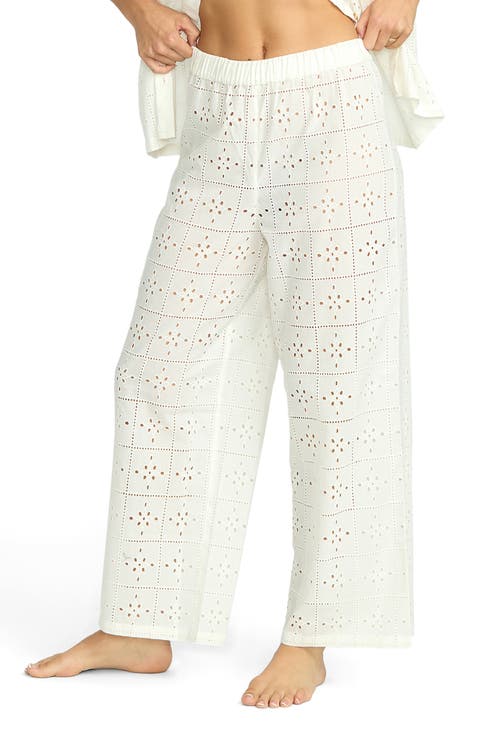 Cotton Eyelet Cover-Up Pants