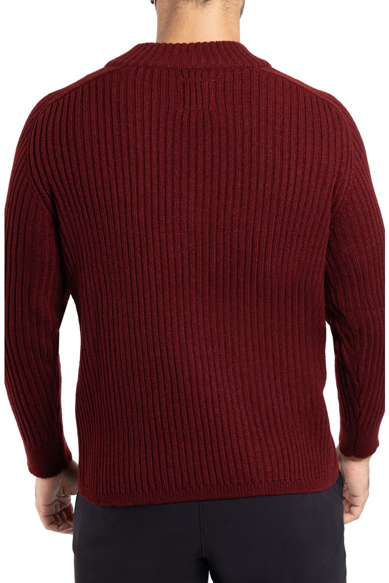Rib Quarter Zip Sweater, Alternate, color, BURGUNDY