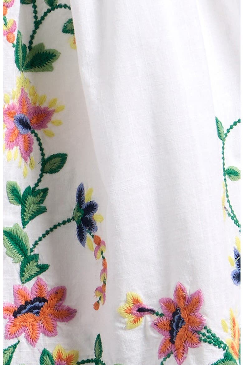 Kids' Floral Embroidered Cotton Dress, Alternate, color, WHITE