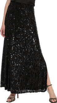 Maggy London Sequin Side Slit Skirt