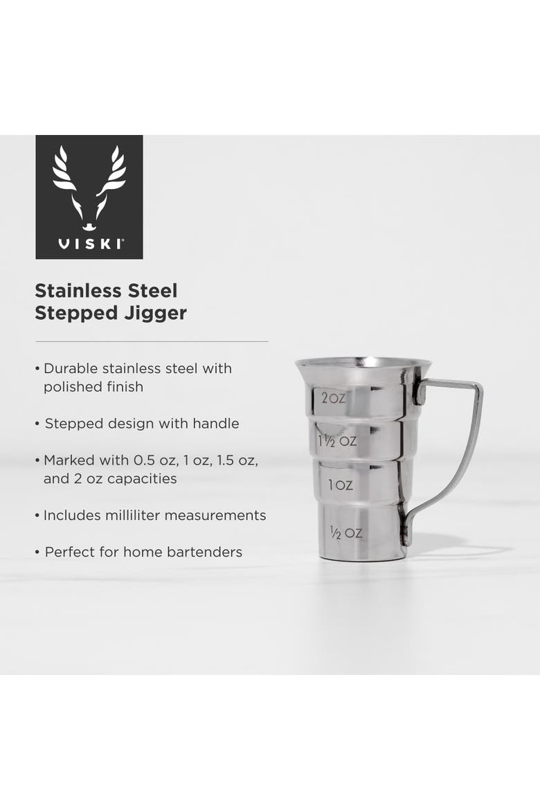Harrison Stepped Jigger in Stainless Steel, Alternate, color, Silver