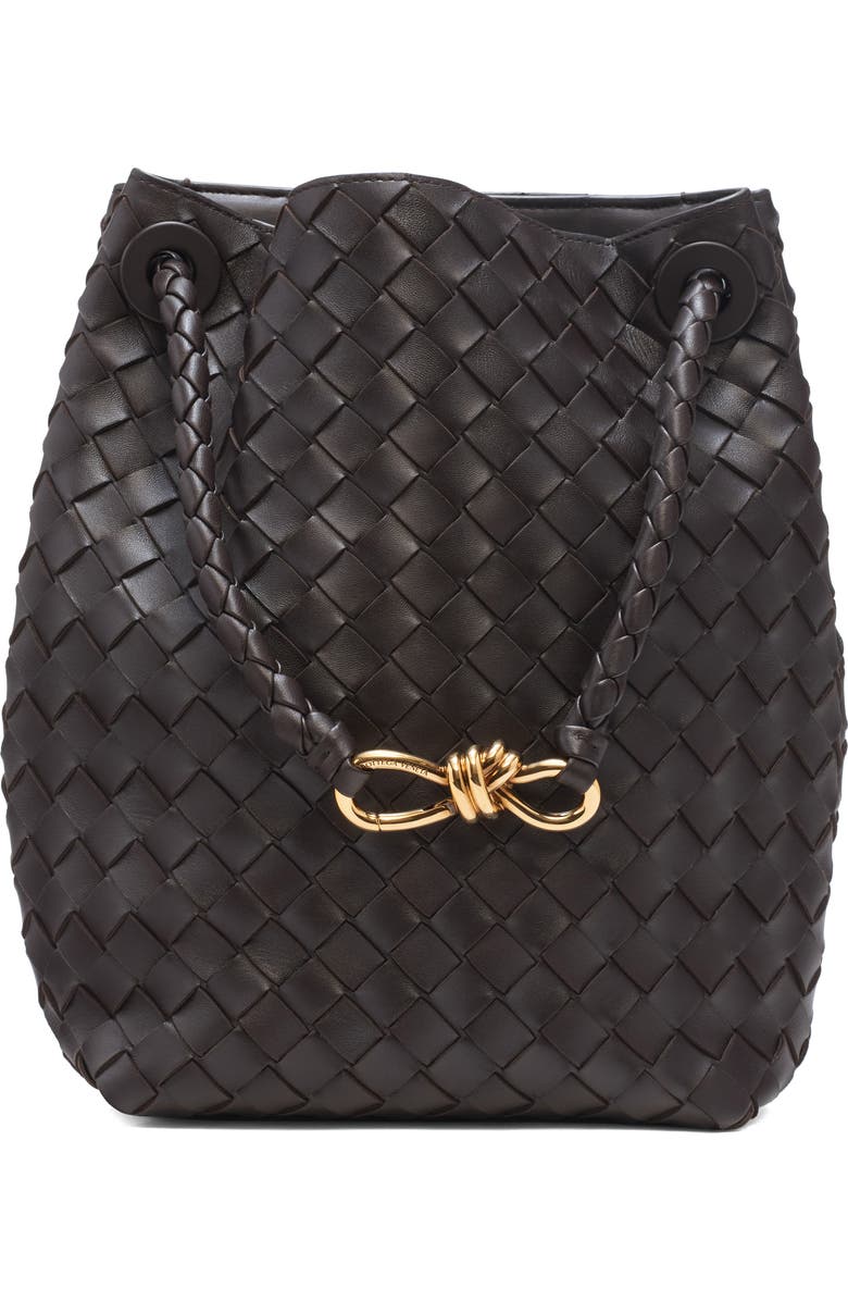 Bottega Veneta Small Andiamo Intrecciato Leather Bucket Bag, Main, color, Fondant-M Brass-Fond
