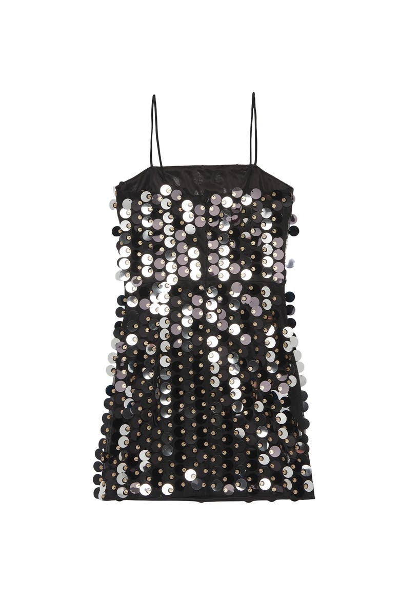 Davie Disco Sequin Dress, Alternate, color, Black