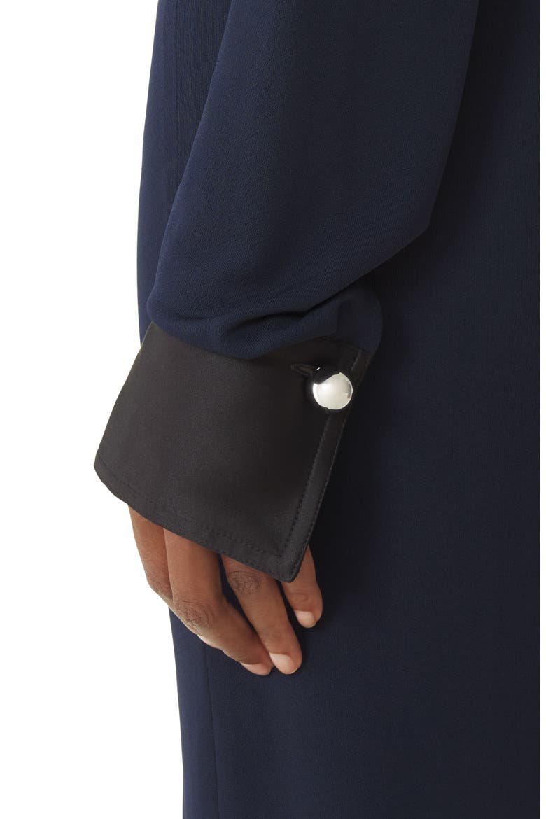 Draped Dress In Crepe Jersey, Alternate, color, Navy Blue