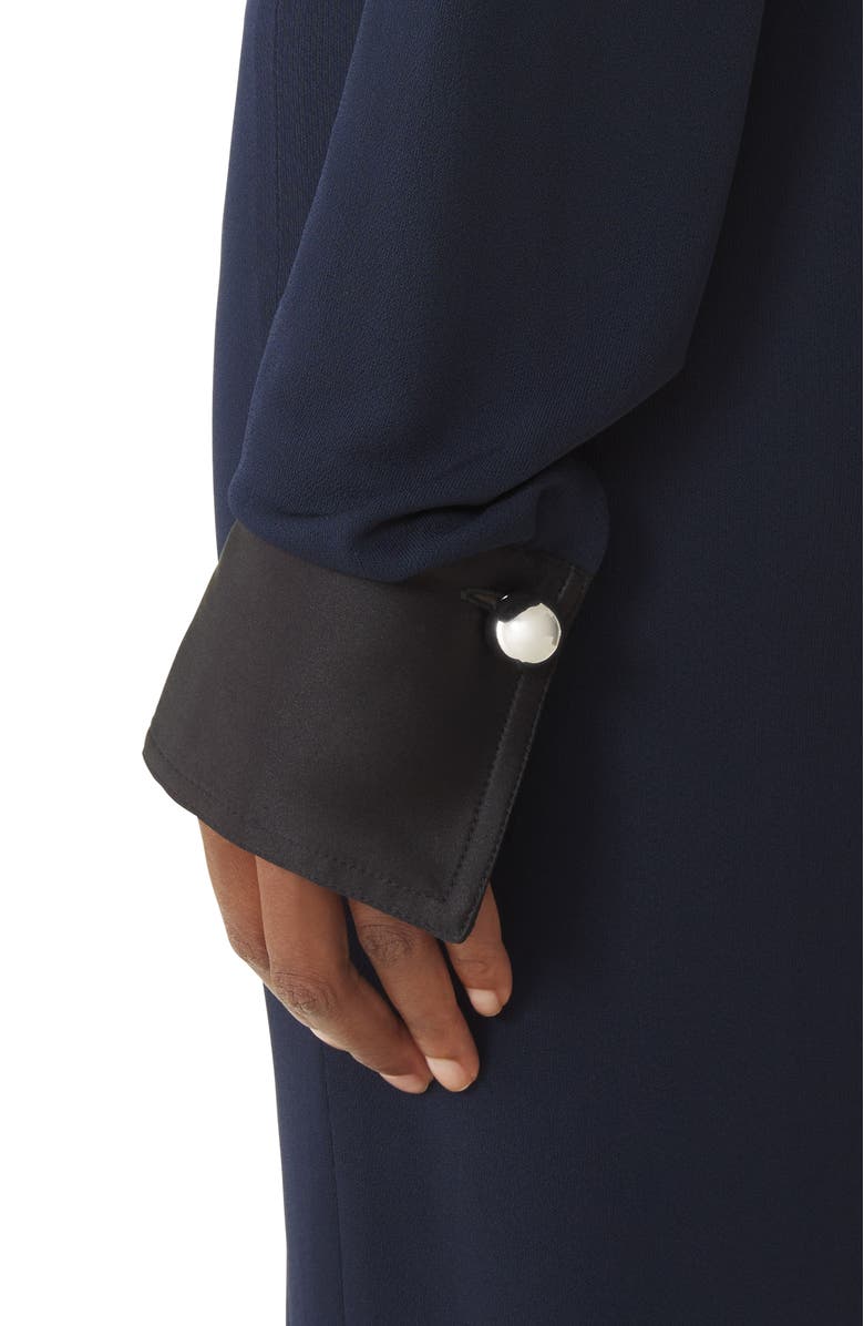 Lanvin Draped Dress In Crepe Jersey, Alternate, color, Navy Blue