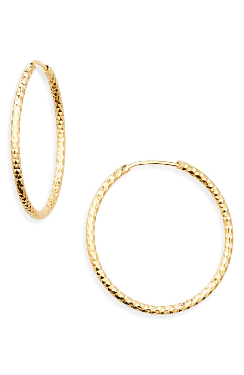 ARGENTO VIVO Diamond Cut Hoop Earrings, Main, color, 