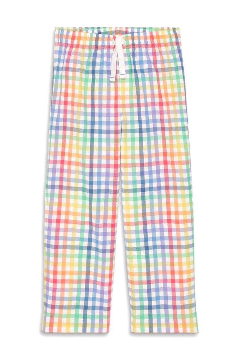 Kids Pj Pant In Rainbow Plaid, Main, color, Ivory Rainbow Plaid