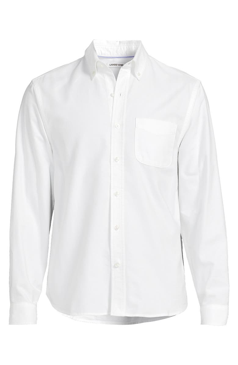 Lands' End Traditional Fit Comfort-First Sail Rigger Oxford Shirt, Alternate, color, White