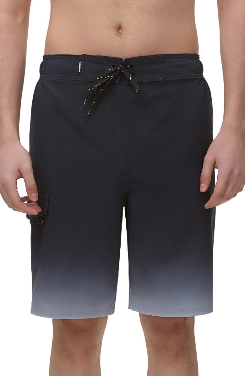 Rokka&Rolla 4-Way Stretch Performance Board Shorts, Main, color, Nightfall Gradient