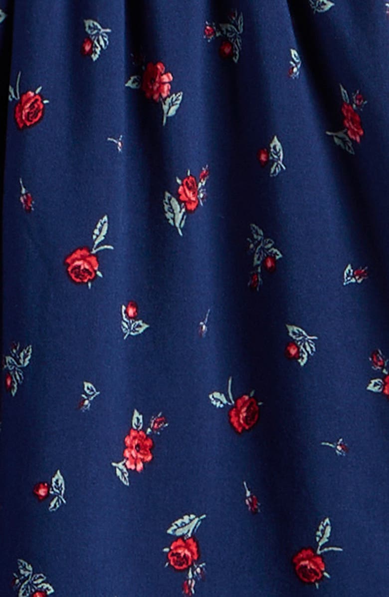 Nordstrom Kids' Floral Smocked Tiered Midi Dress, Alternate, color, Navy Medieval Rosebuds