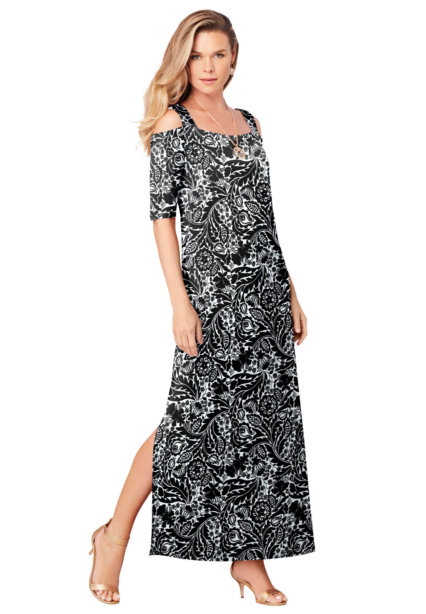 BLACK WHITE FLORAL