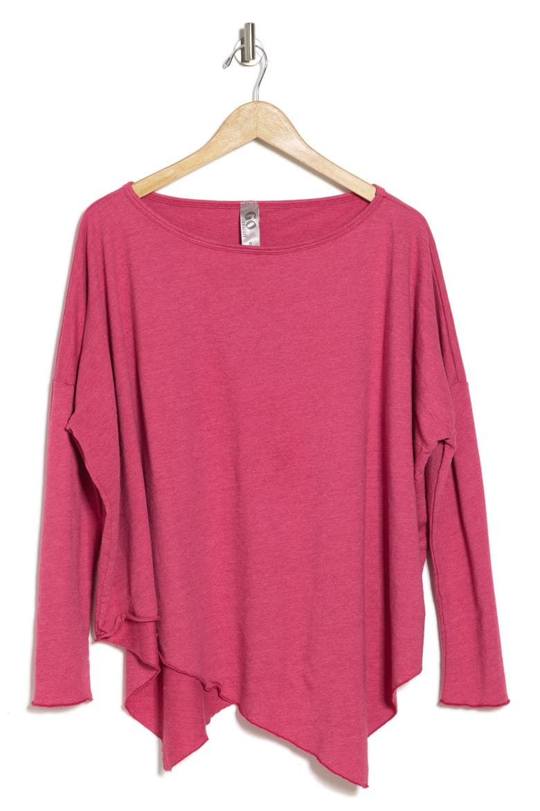 Dolman Sleeve Asymmetrical Hem Pullover, Alternate, color, BEETROOT PURPLE PINK