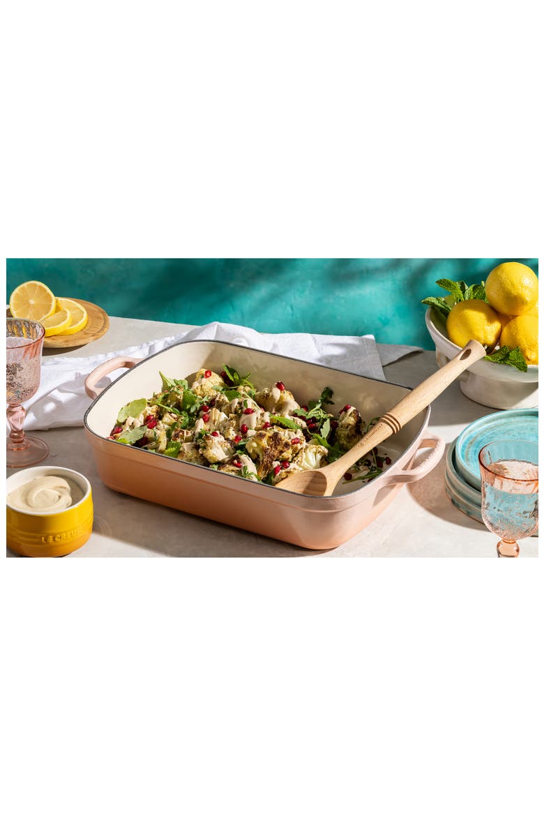 Signature 3 Quart Enameled Cast Iron Roaster, Alternate, color, PECHE