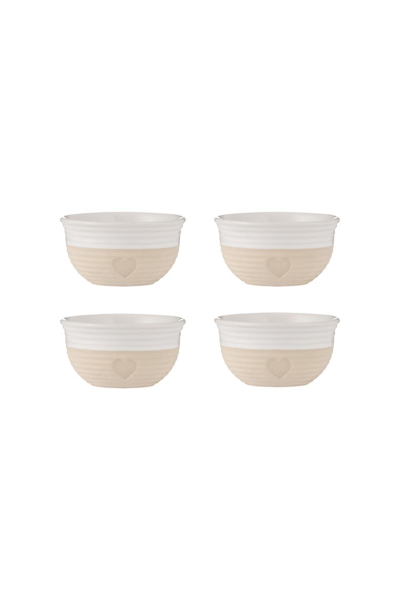 Rustic Charm Mini Bowl Set, 4 Stoneware Prep and Snack Bowls, Main, color, Beige