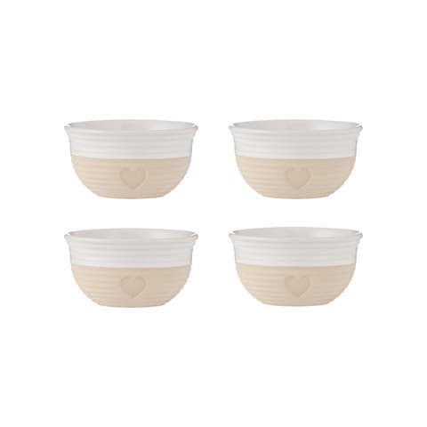 Rustic Charm Mini Bowl Set, 4 Stoneware Prep and Snack Bowls
