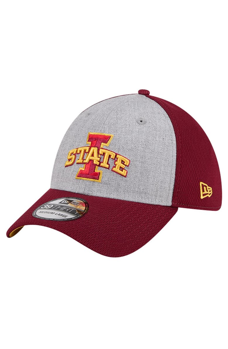 New Era Men's New Era Heather Gray/Cardinal Iowa State Cyclones Two-Tone 39THIRTY Flex Hat, Main, color, 