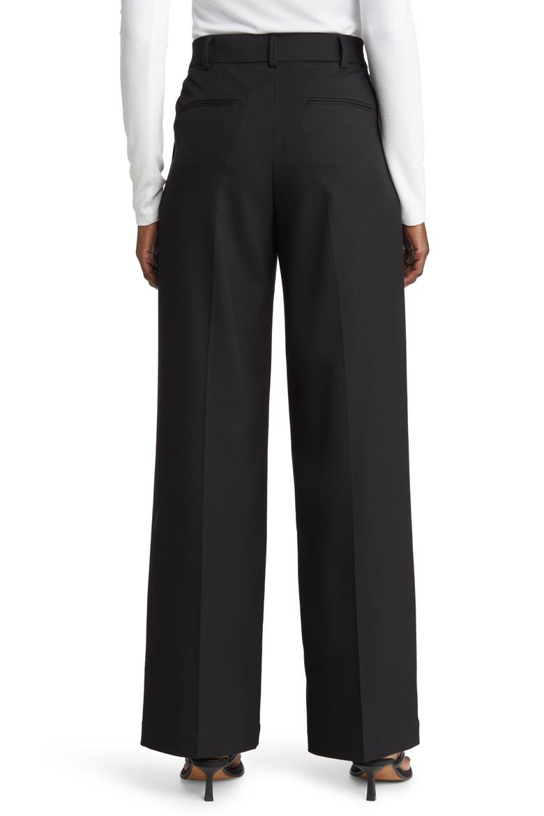 Marnie High Waist Straight Leg Pants, Alternate, color, BLACK TWILL