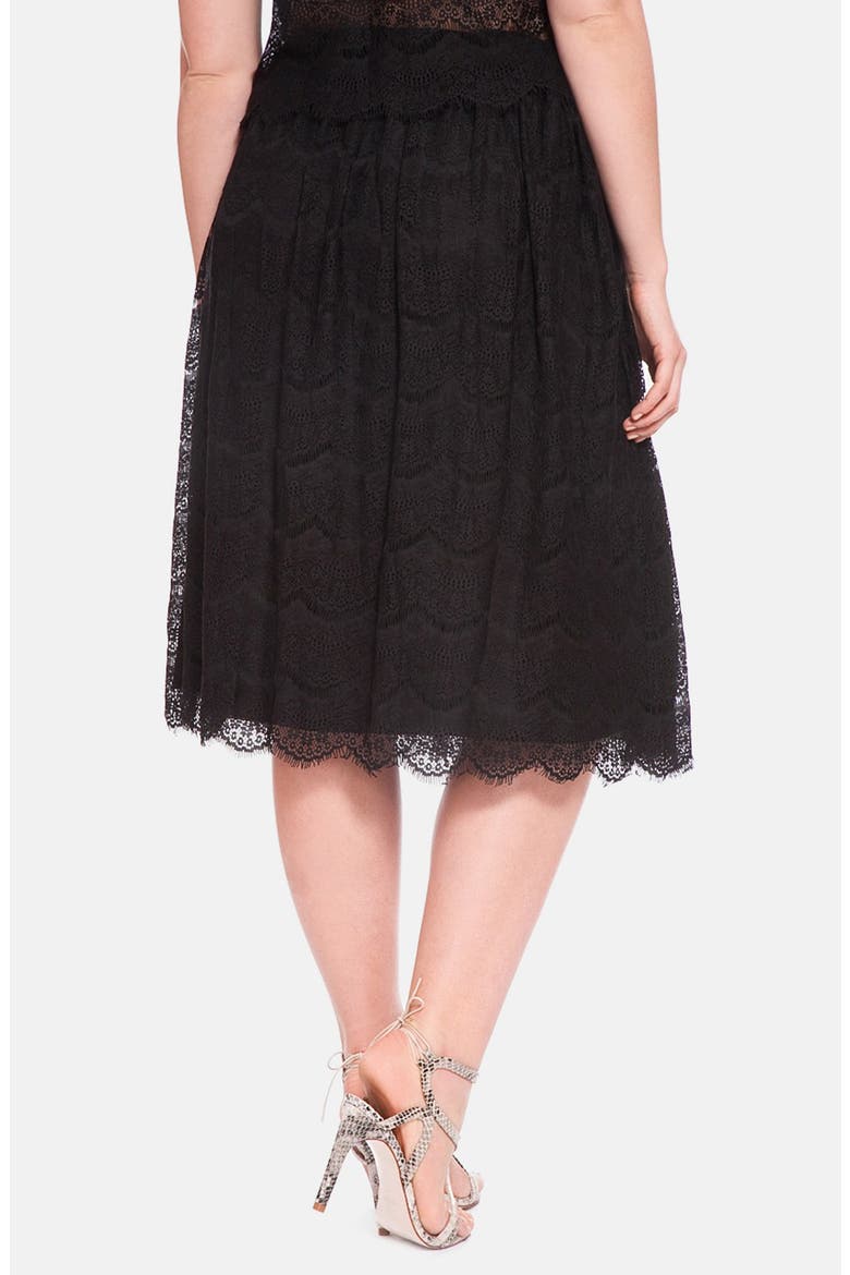 Lace Midi Skirt, Alternate, color, BLACK