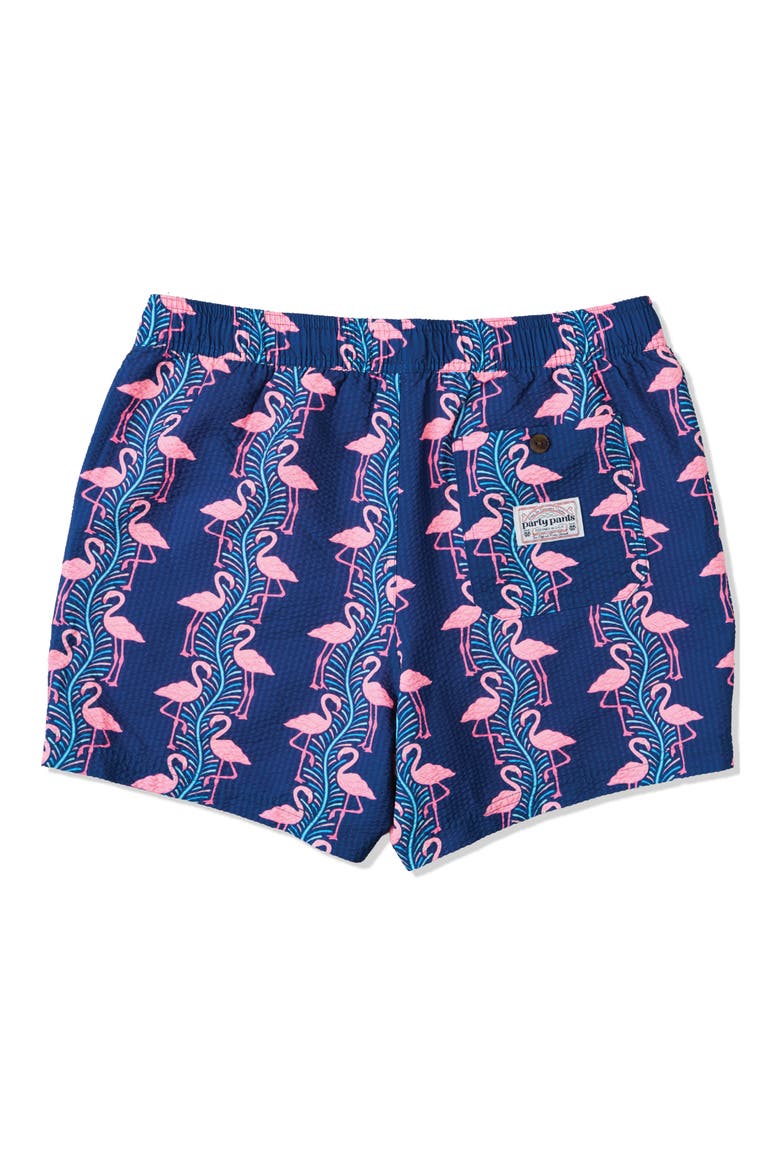 Flamingles Party Starter 5-Inch Swim Trunks, Alternate, color, NAVY BLUE